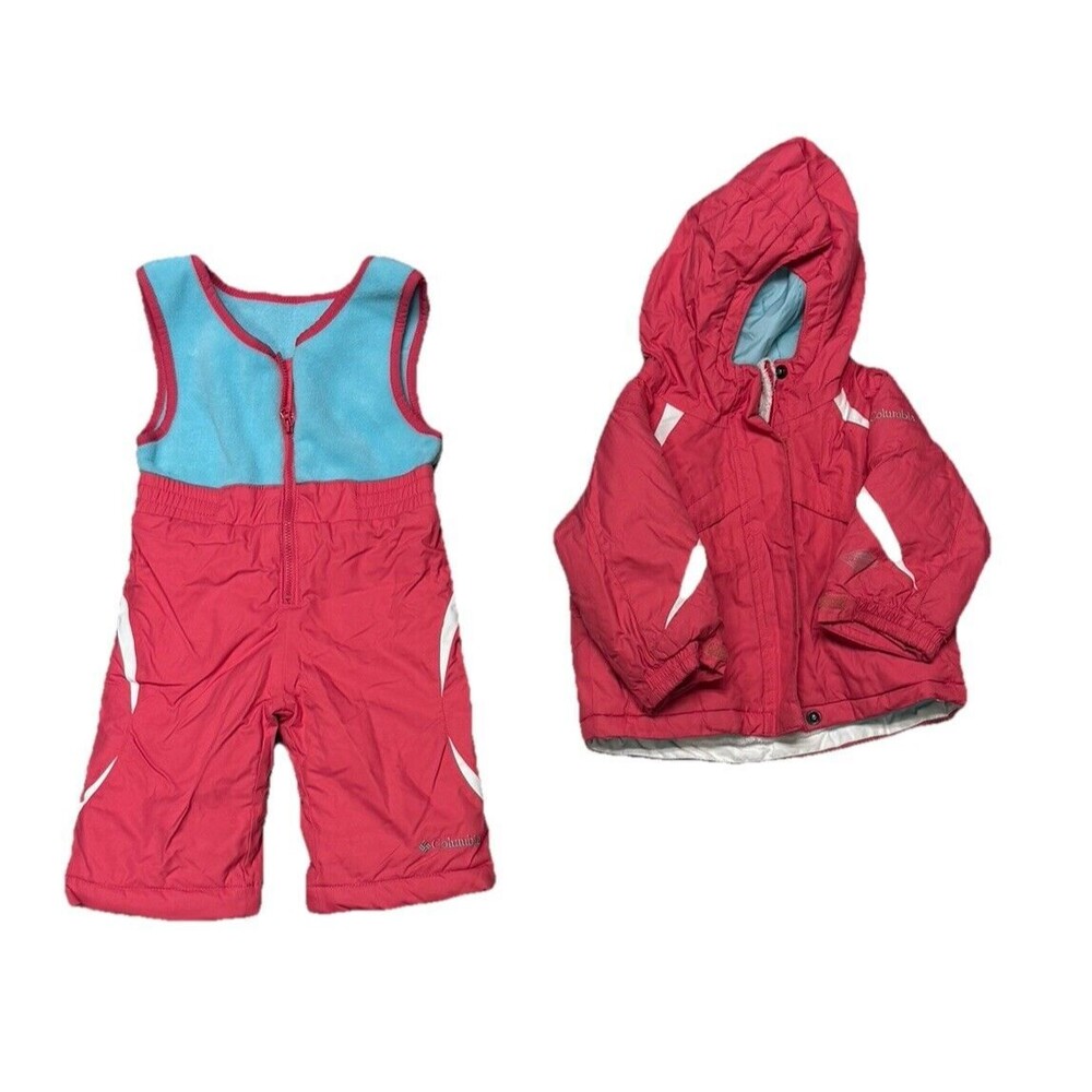Columbia 2 Peice Snowsuit‎ Set 12 Month Pink Overalls Coat WARM